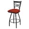 Holland Bar Stool Co 30" Swivel Bar Stool, Pewter Finish, Graph Poppy Seat X820 - alternate 1